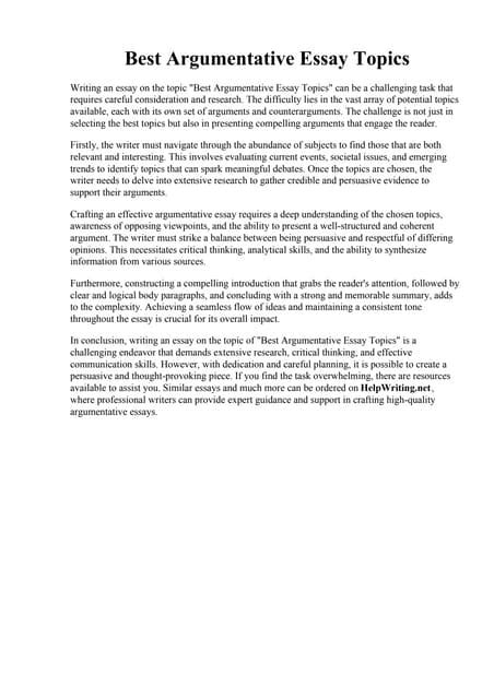 good argumentative essay topic|50 Compelling Argumentative Essay To.